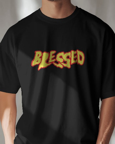 OVERSIZED T-SHIRT BLACK WITH BLESSED